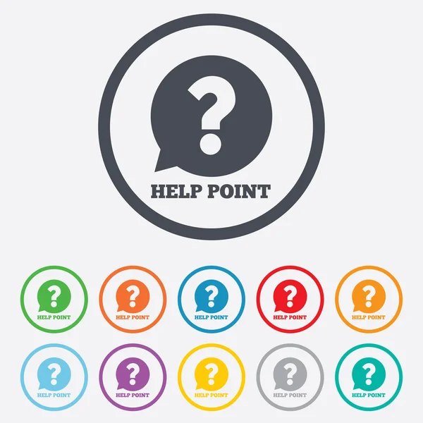 Help-punt teken pictogram. vraag symbool. — Stockvector