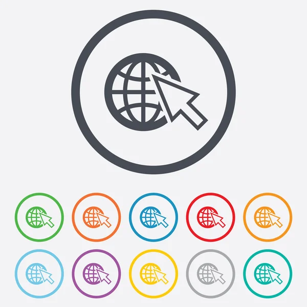 Pictogram Internet-teken. World wide web symbool. — Stockvector