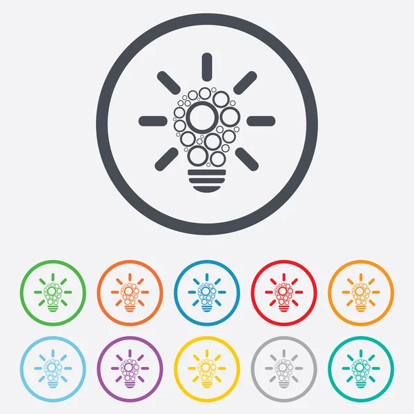 Ljus lampa tecken ikon. lampa med cirklar symbol — Stock vektor