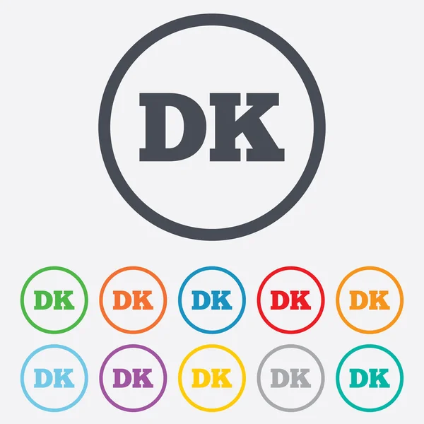 Denmark language sign icon. DK translation. — Stock Vector