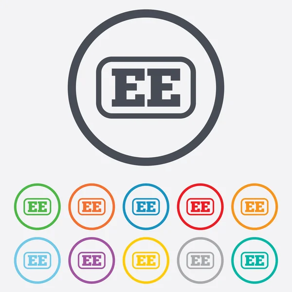 Estonian language sign icon. EE translation. — Stock Vector