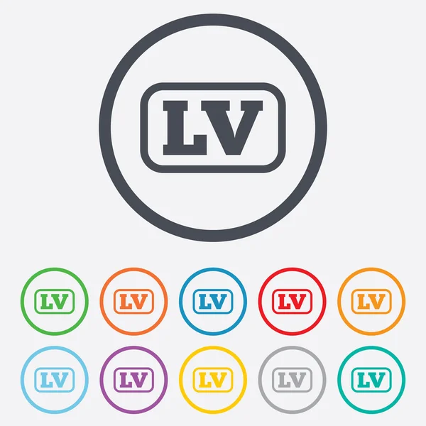 Latvian language sign icon. LV translation — Stock Vector