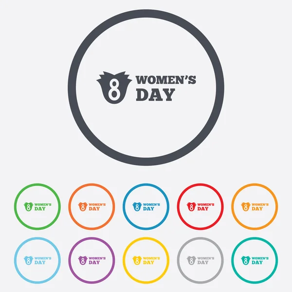 8 Março Womens Day sinal ícone. Símbolo da flor . — Vetor de Stock