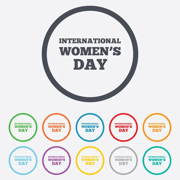 8 March International Womens Day sign icon. — Stock Vector