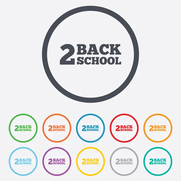 Terug naar school teken pictogram. terug 2 school symbool. — Stockvector