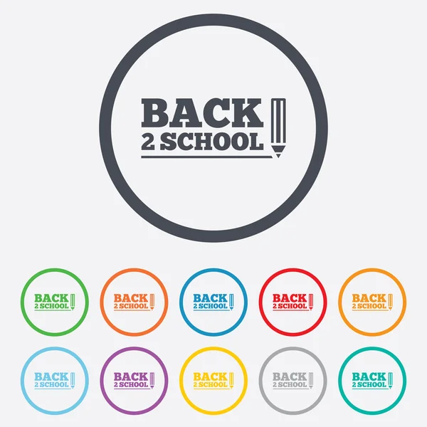 Back to school sign icon. Back 2 school symbol. — Stock Vector