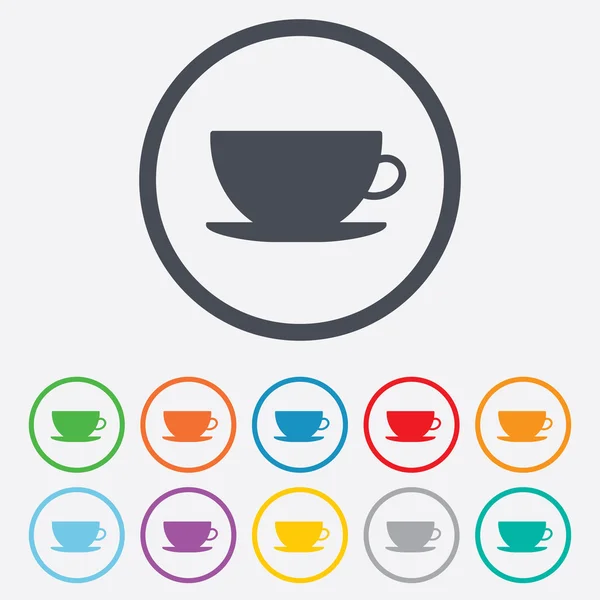 Icono del signo de taza de café. Botón café . — Archivo Imágenes Vectoriales