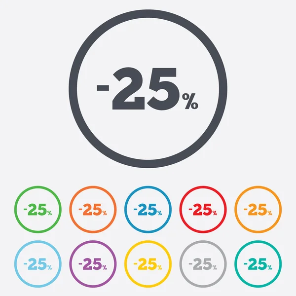 Ikona podepsat slevu 25 %. prodej symbol. — Stockový vektor