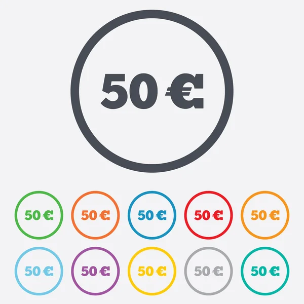 50 Euro signo icono. EUR símbolo de moneda . — Vector de stock