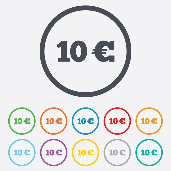 10 Euro sign icon. EUR currency symbol. — Stock Vector