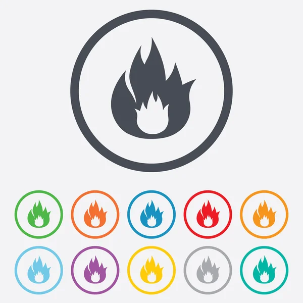 Elden flamma tecken ikon. Fire symbol. — Stock vektor