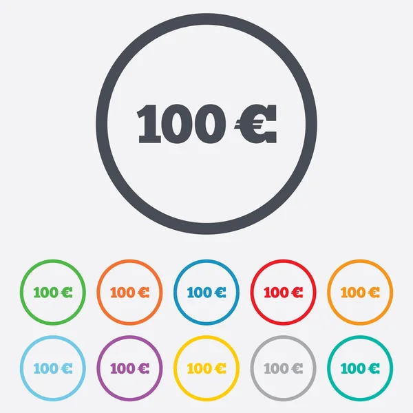 100 Euro sign icon. EUR currency symbol. — Stock Vector