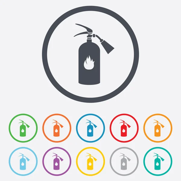 Brandblusser teken pictogram. brand veiligheid symbool. — Stockvector