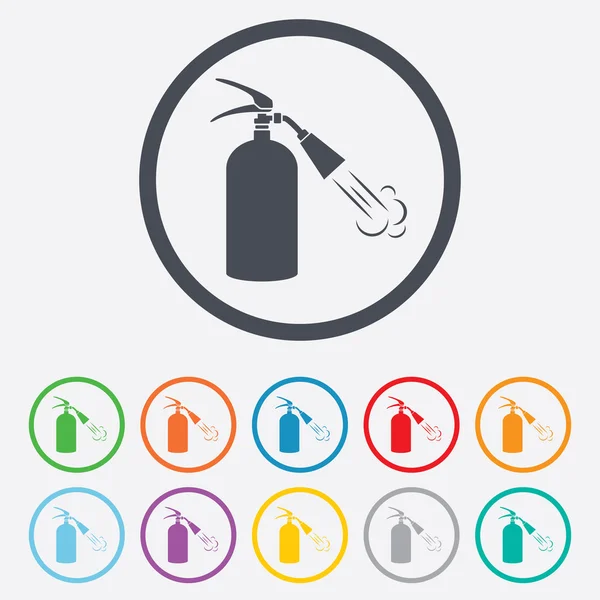 Fire extinguisher sign icon. Fire safety symbol. — Stock Vector
