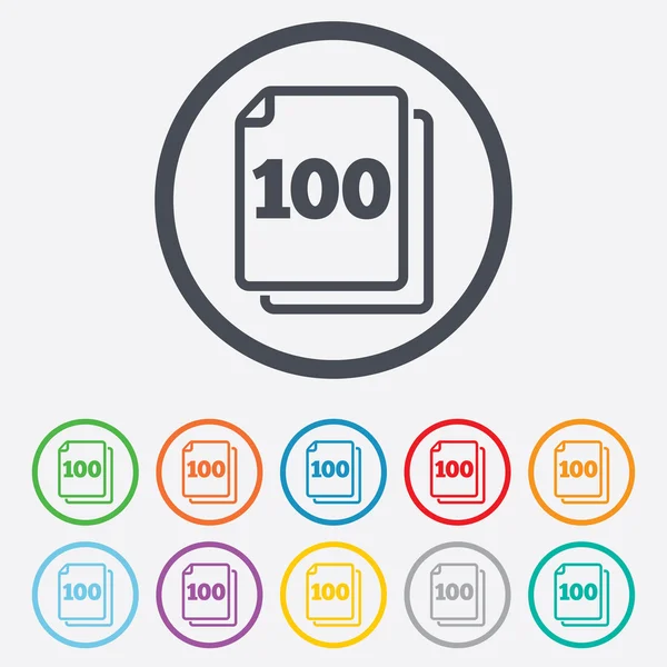 In pack ondertekenen 100 bladen pictogram. 100 papers symbool. — Stockvector