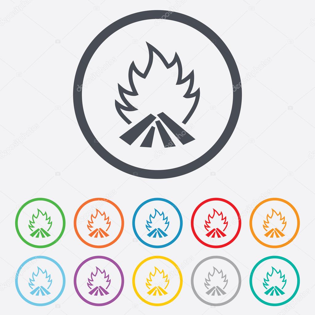 Fire flame sign icon. Heat symbol.