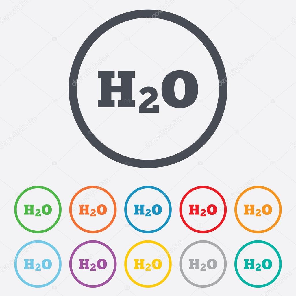 H2O Water formula sign icon. Chemistry symbol.