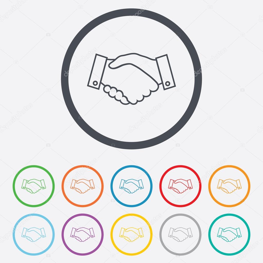 Handshake sign icon. Successful business symbol.