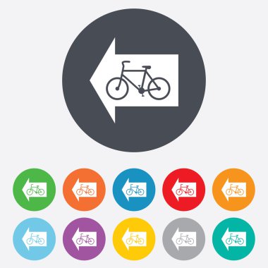 Bisiklet yol iz işareti simgesi. Bisiklet yolu.