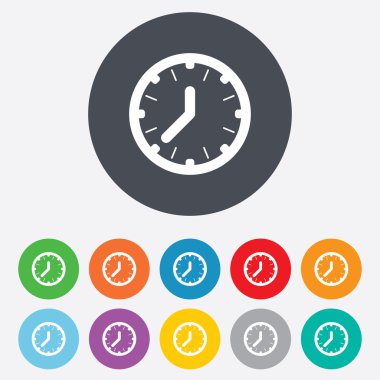 Saat saat işareti simgesi. Makineyle ilgili seyretmek sembolü.