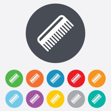 Tarak saç işareti simgesi. Kuaför sembolü.