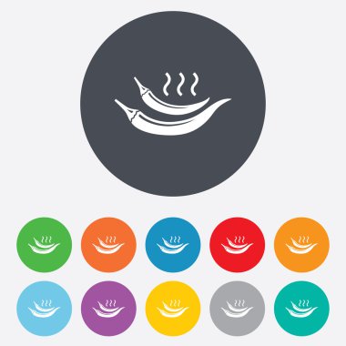 Sıcak biber işareti simgesi. Baharatlı gıda sembolü.