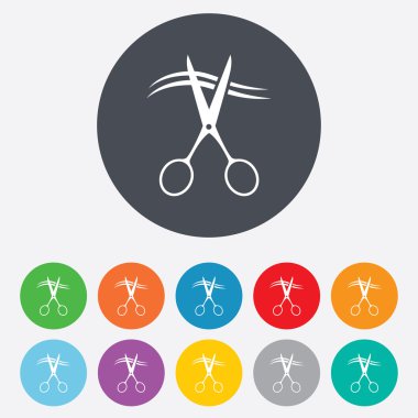 Makas saç işareti simgesi kesti. Kuaför sembolü.