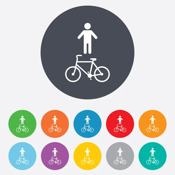 Cykel och fotgängare spår ikonen. Cykelväg. — Stock vektor