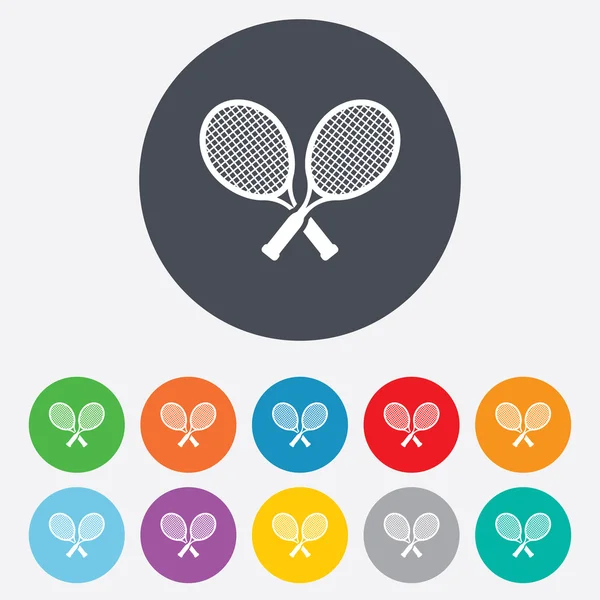 Raquetes de tênis sinal ícone. Símbolo desportivo . — Vetor de Stock