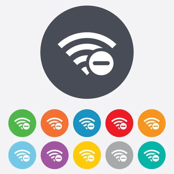 WiFi eksi işareti. Wi-fi sembolü. Kablosuz. — Stok Vektör