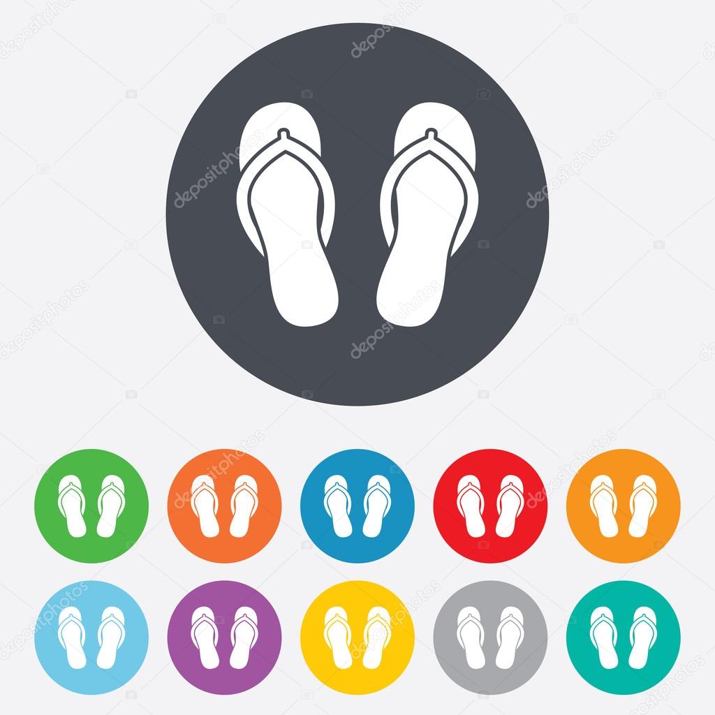 Flip-flops sign icon. Beach shoes.