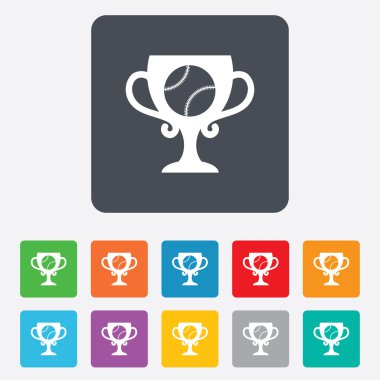 Beyzbol işareti simgesi. Kazanan ödül Kupası sembolü.