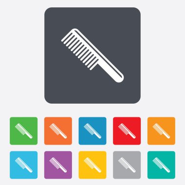 Tarak saç işareti simgesi. Kuaför sembolü.