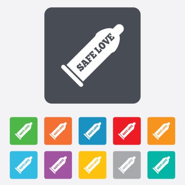 Prezervatif güvenli seks işareti simgesi. bariyer doğum kontrol