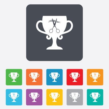 Makas saç işareti simgesi kesti. Kuaför sembolü.