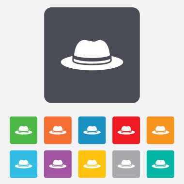 Silindir şapka işareti simgesi. Klasik headdress sembolü.