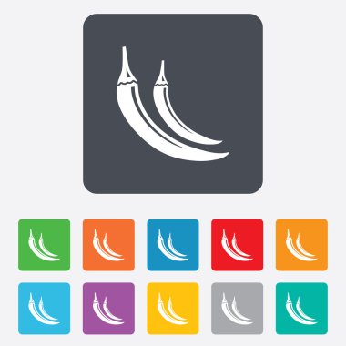 Sıcak biber işareti simgesi. Baharatlı gıda sembolü.