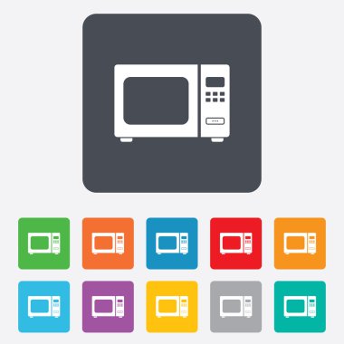 Mikrodalga fırın işareti simgesi. Mutfak elektrikli Ocak