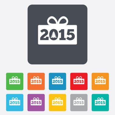 mutlu yeni yıl 2015 işareti simgesi. Noel hediyesi.