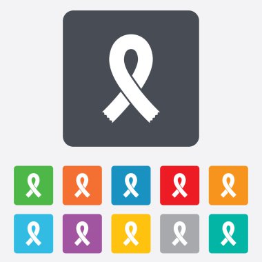 Şerit işareti simgesi. Meme Kanseri Bilinçlendirme sembolü