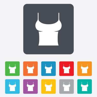 kadın t-shirt işareti simgesi. yakınlarından ve kapasite.