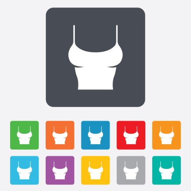 kadın t-shirt işareti simgesi. yakınlarından ve kapasite.