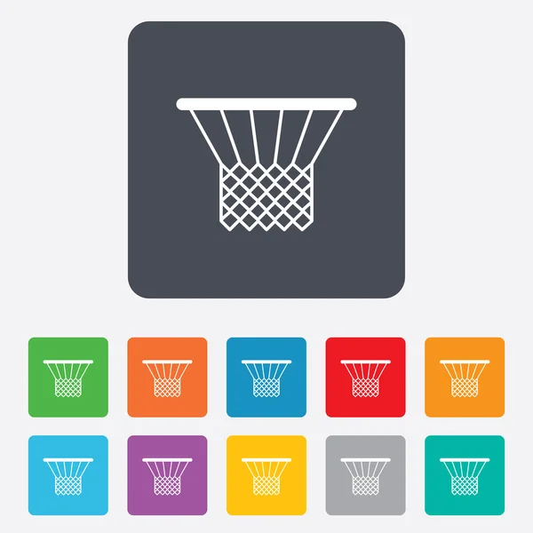 Icono de canasta de baloncesto. Símbolo deportivo . — Vector de stock