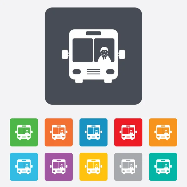 Icono de señal de autobús. Símbolo transporte público . — Vector de stock