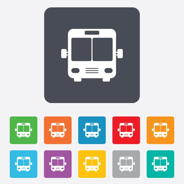 Icône signe bus. Symbole des transports publics . — Image vectorielle