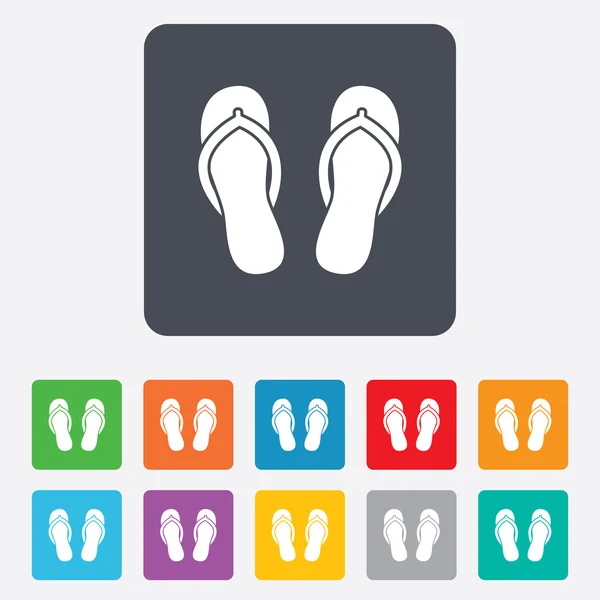 Flip-flops signe icône. Chaussures de plage . — Image vectorielle