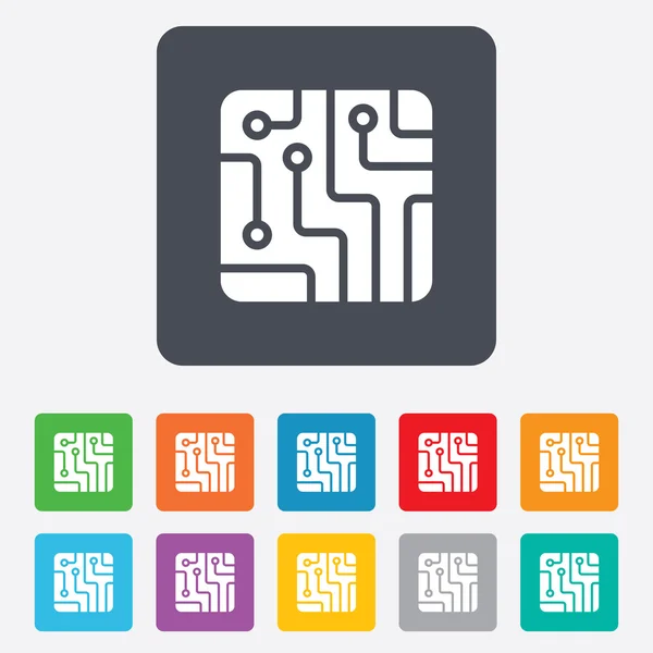 Icône de panneau de circuit imprimé. Symbole technologique . — Image vectorielle