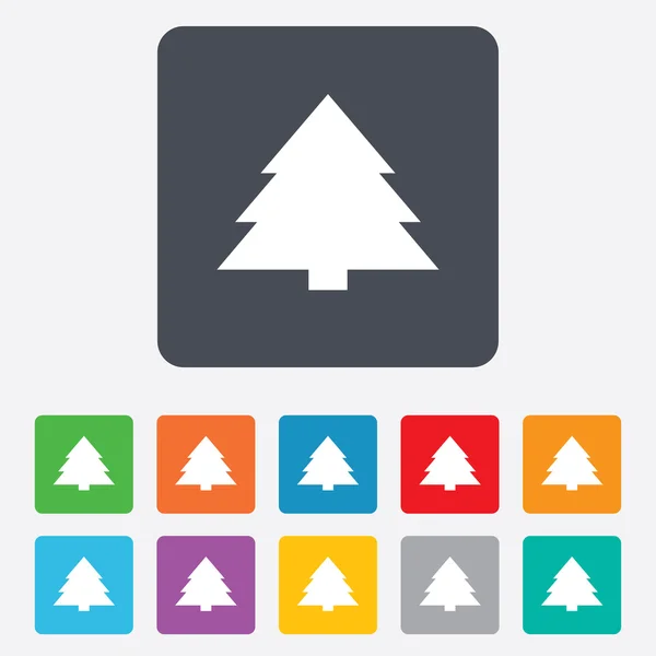 Kerstboom teken pictogram. vakantie knop. — Stockvector