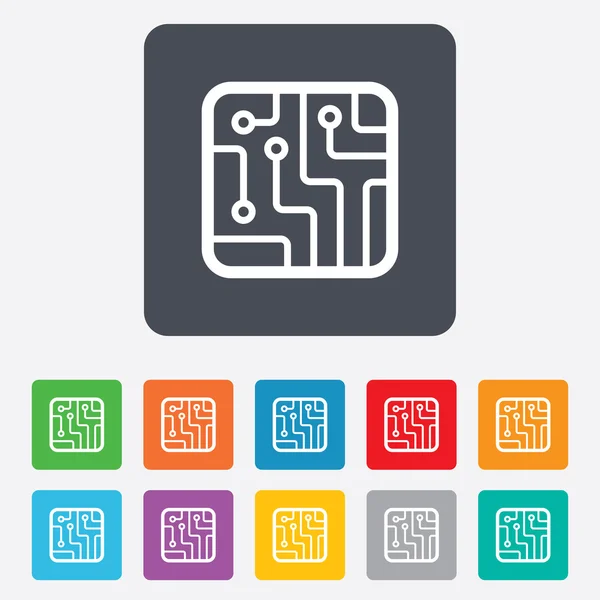 Printplaat teken pictogram. technologie symbool. — Stockvector