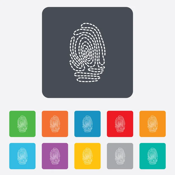 Fingerprint tecken ikon. identifieringsmärke. — Stock vektor